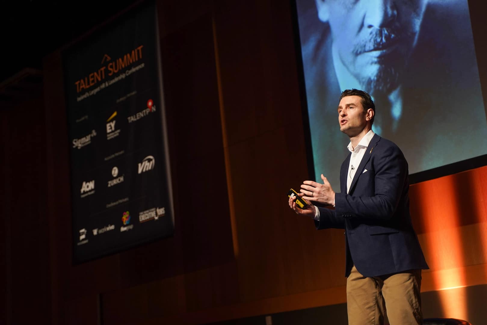 Aidan McCullen speaking at the Talent Summit, Ireland’s HR and leadership conference